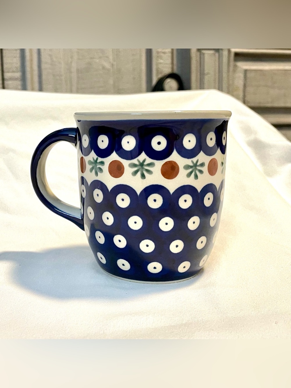 Boleslawiec Mug/Cup-Handmade in Poland- Multicolor Floral- #632 Mosquito Pattern